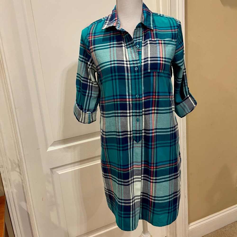 Plaid shirt dress